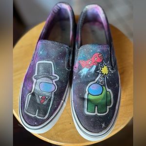 Among Us hand painted slip-on shoes size 7